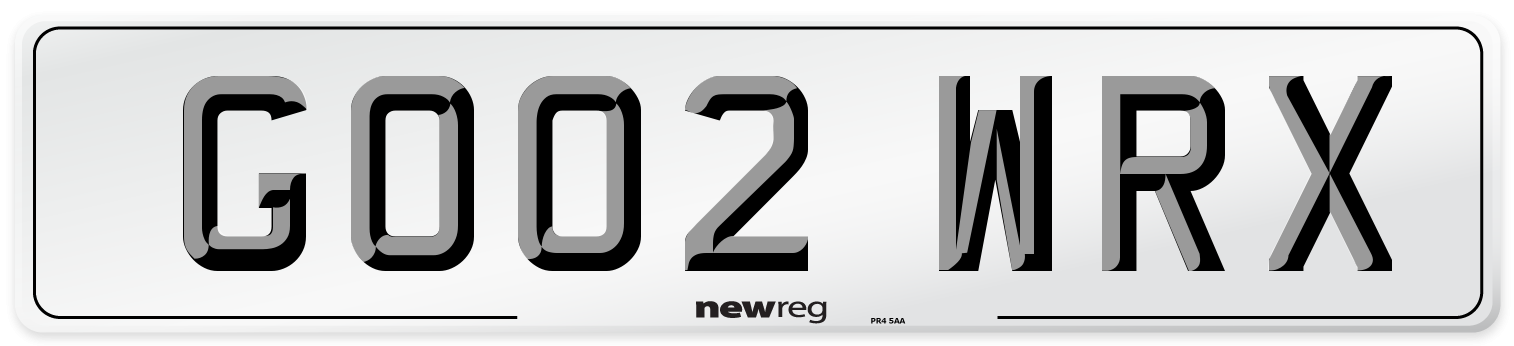 GO02 WRX Number Plate from New Reg